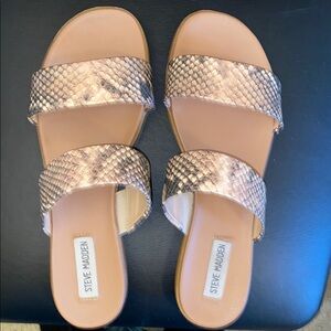Steve Madden Women's Snake Print Slide Sandals 8
